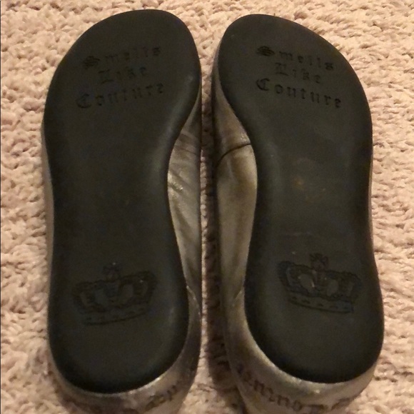 Girls Juicy Couture Silver Metallic flat shoe Sz4 - Picture 5 of 6
